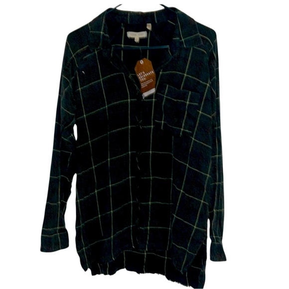 🌹NWT/ BUCKLE GILDED INTENT BOYFRIEND FLANNEL SHIRT - Picture 1 of 4